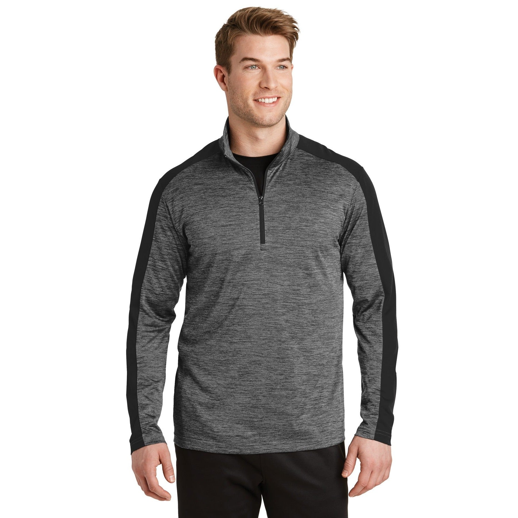 Sport-Tek-Sport-Tek® PosiCharge® Electric Heather Colorblock 1/4-Zip Pullover. ST397-MedTech-3